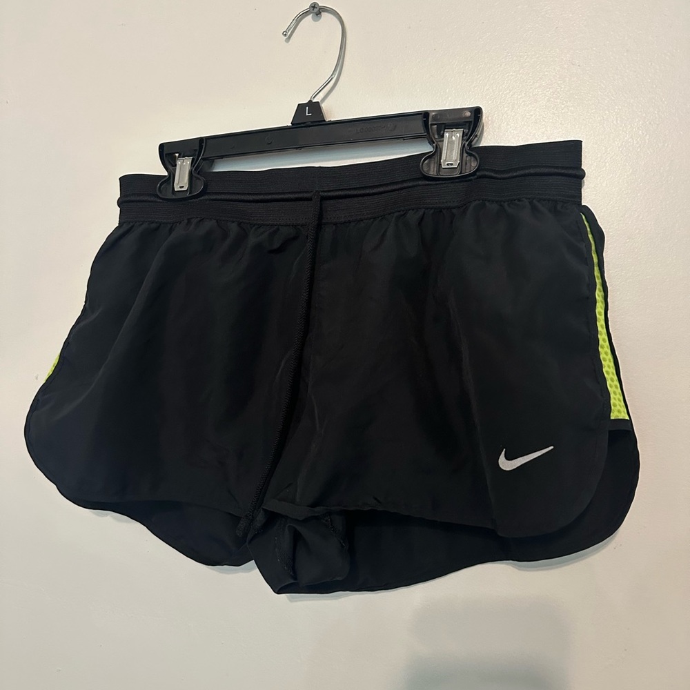 Nike Black Shorts with Neon Yellow Trim